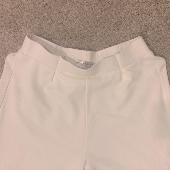 Saks Fifth Patrizia Luca Solid White Wide Leg Pants Elastic Stretch Palazzo S - Picture 5 of 7